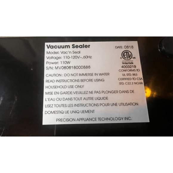 Vesta Vac n Seal Silver Food Vacuum Sealer - Picture 11 of 11